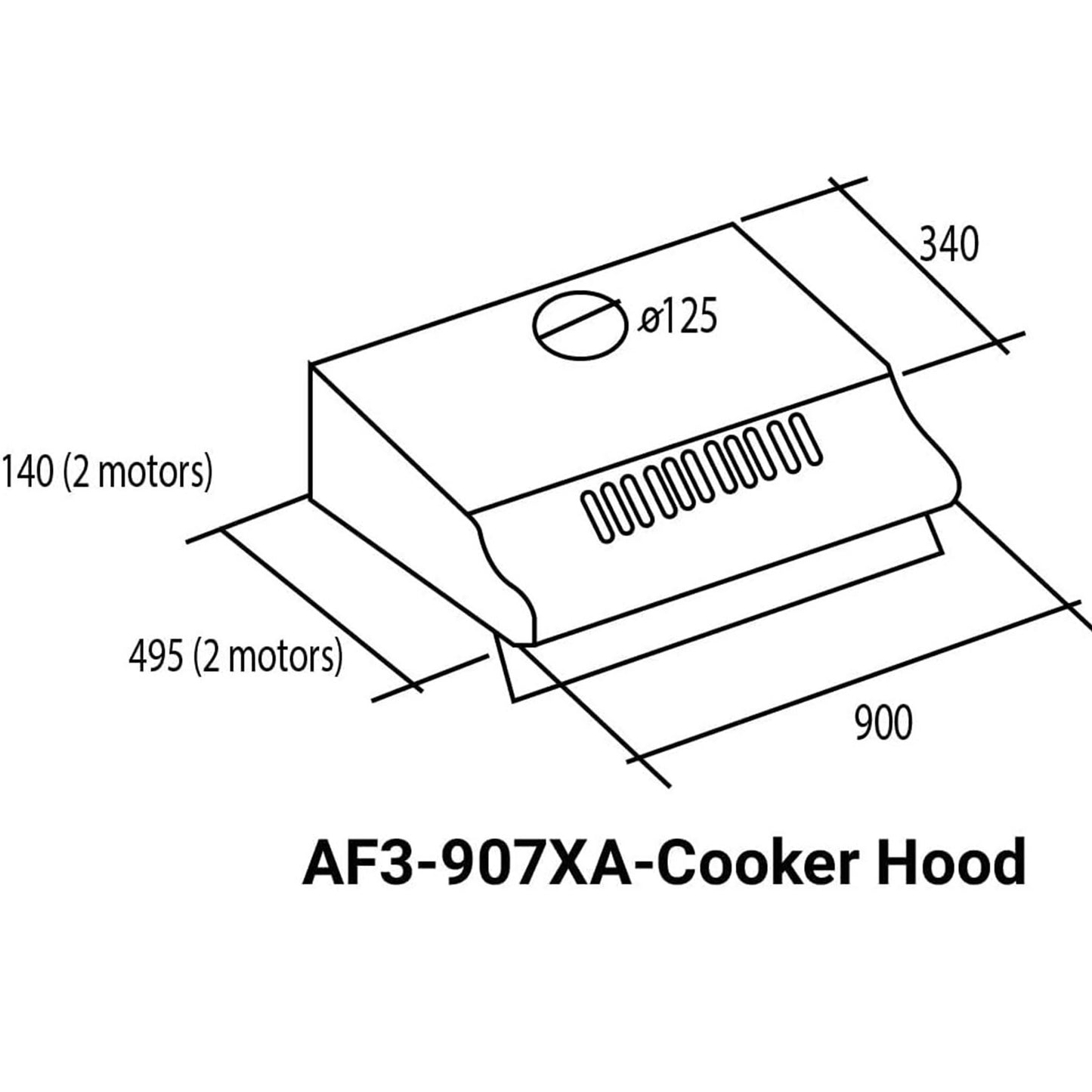 FAGOR Stainless Steel Cooker Hood 90 cm Filter Kitchen Built in Conventional cooker hood AF3-907XA