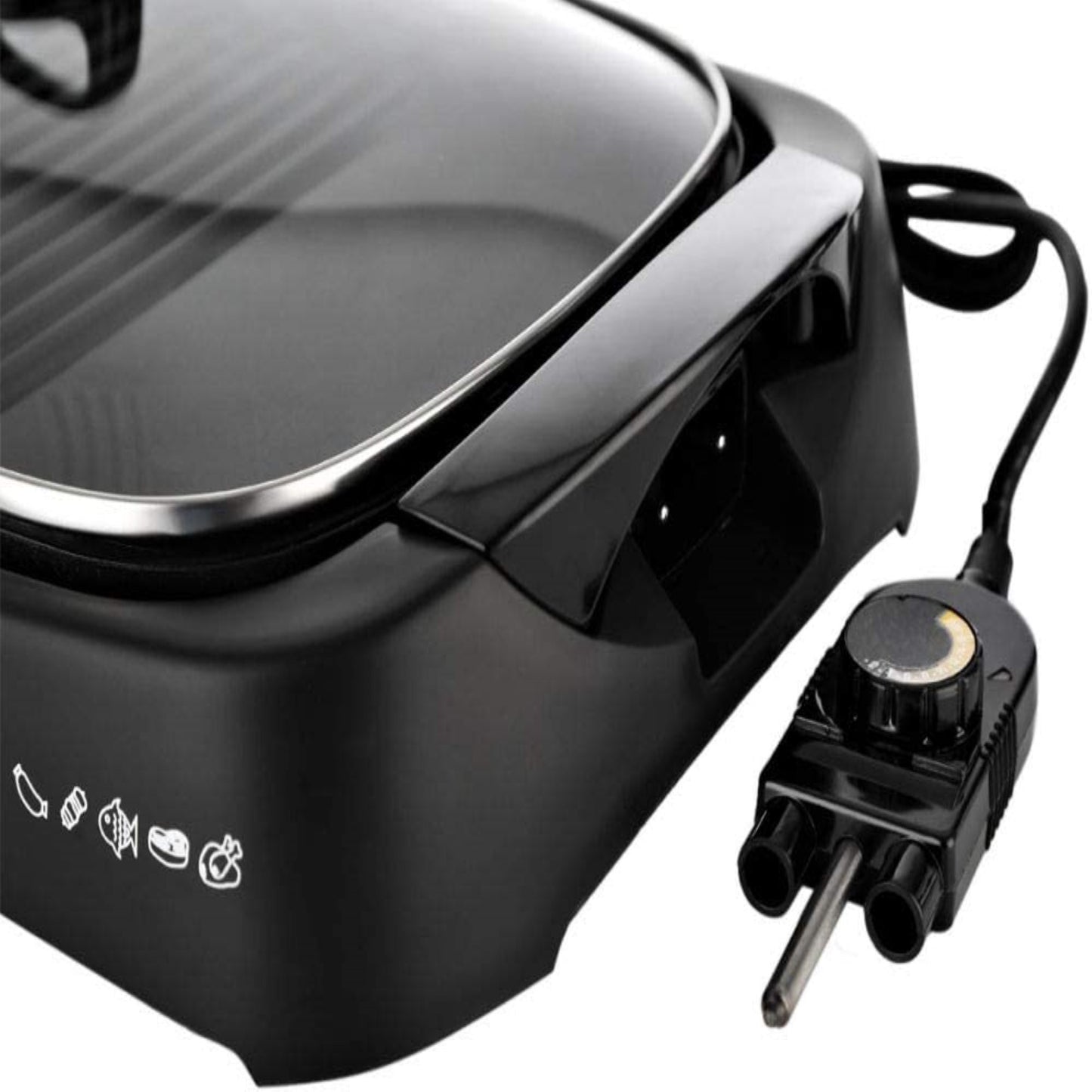 KENWOOD Grill 1700W Contact Health Large Family Sized Griddle with Glass Lid, Variable Temperature Control, Cool Touch Handles - Ideal for Steak, Chicken, Fish, Vegetables HG230 Black