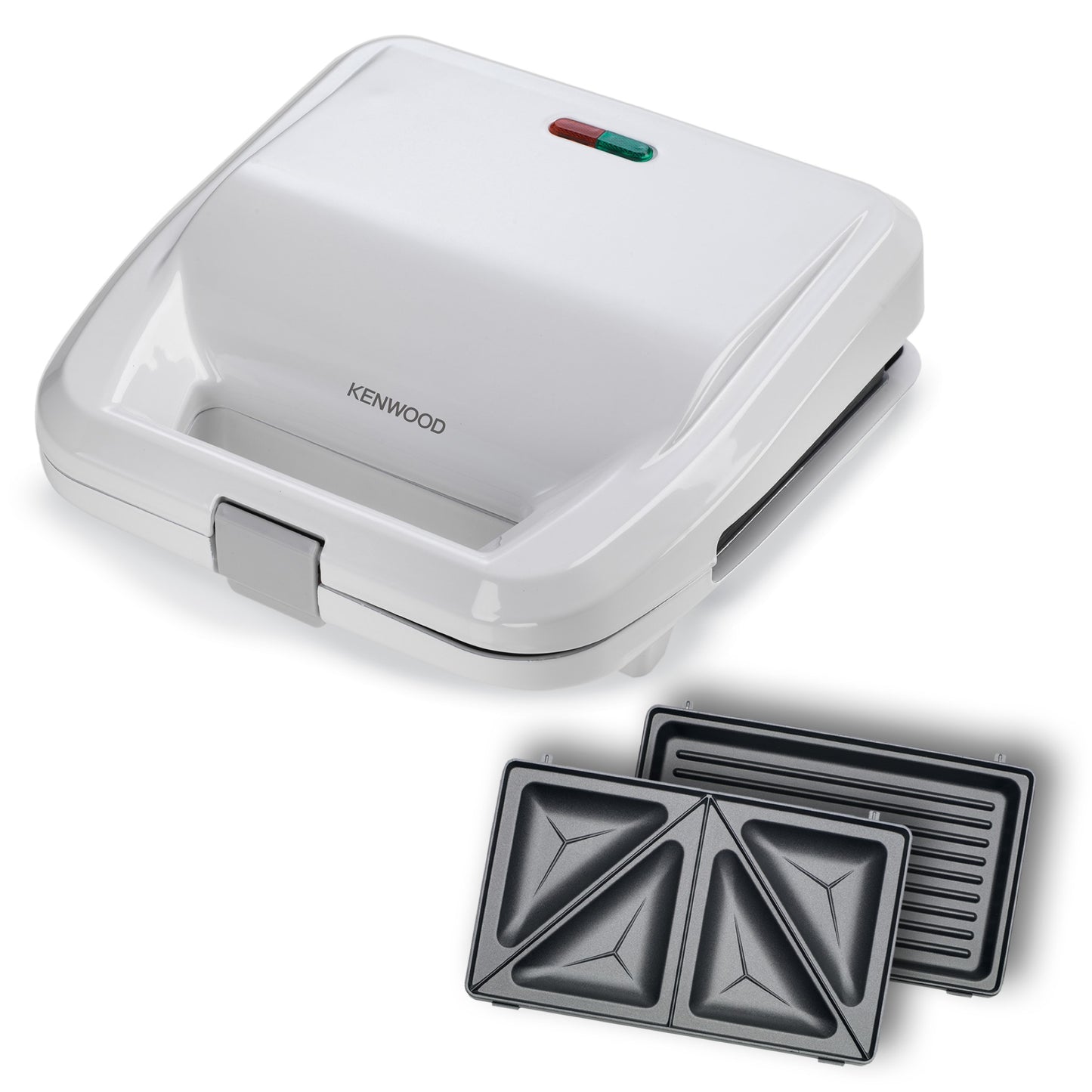 KENWOOD 2-in-1 Sandwich Maker & Grill with 2 Sets of Non Stick Multifunctional Plates for Grilling and Toasted Sandwiches SMP02.000WH White