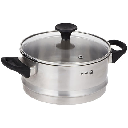 Fagor Premium Stainless Steel Cookware Set Stainless Steel 6-Piece Heavy Duty Cookware Silver 06 pcs