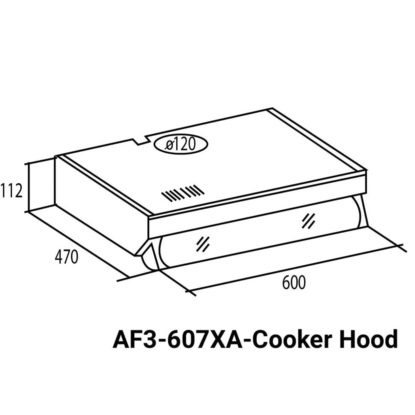 FAGOR Cooker Hood AF3-607XA 60 cm, Conventional Re-Circulating Cooker Hood, Stainless Steel