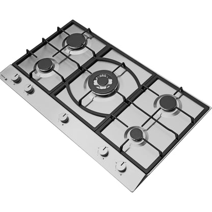 FAGOR Built-in Gas Cooktops, 5 Burners Stainless Steel Gas Hob 90X60 CM, Cast iron pan supports, HG-900RX Made in Poland