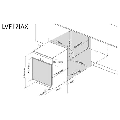 FAGOR Semi Integrated Dishwasher 60cm, Freestanding Dishwasher, Energy classification A++, 7 wash programs model LVF17IAX