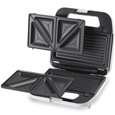 KENWOOD 2-in-1 Sandwich Maker & Grill with 2 Sets of Non Stick Multifunctional Plates for Grilling and Toasted Sandwiches SMP02.000WH White