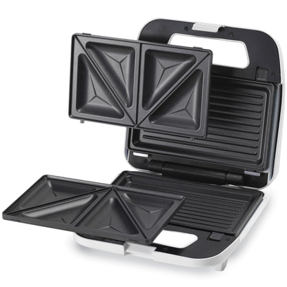 KENWOOD 2-in-1 Sandwich Maker & Grill with 2 Sets of Non Stick Multifunctional Plates for Grilling and Toasted Sandwiches SMP02.000WH White