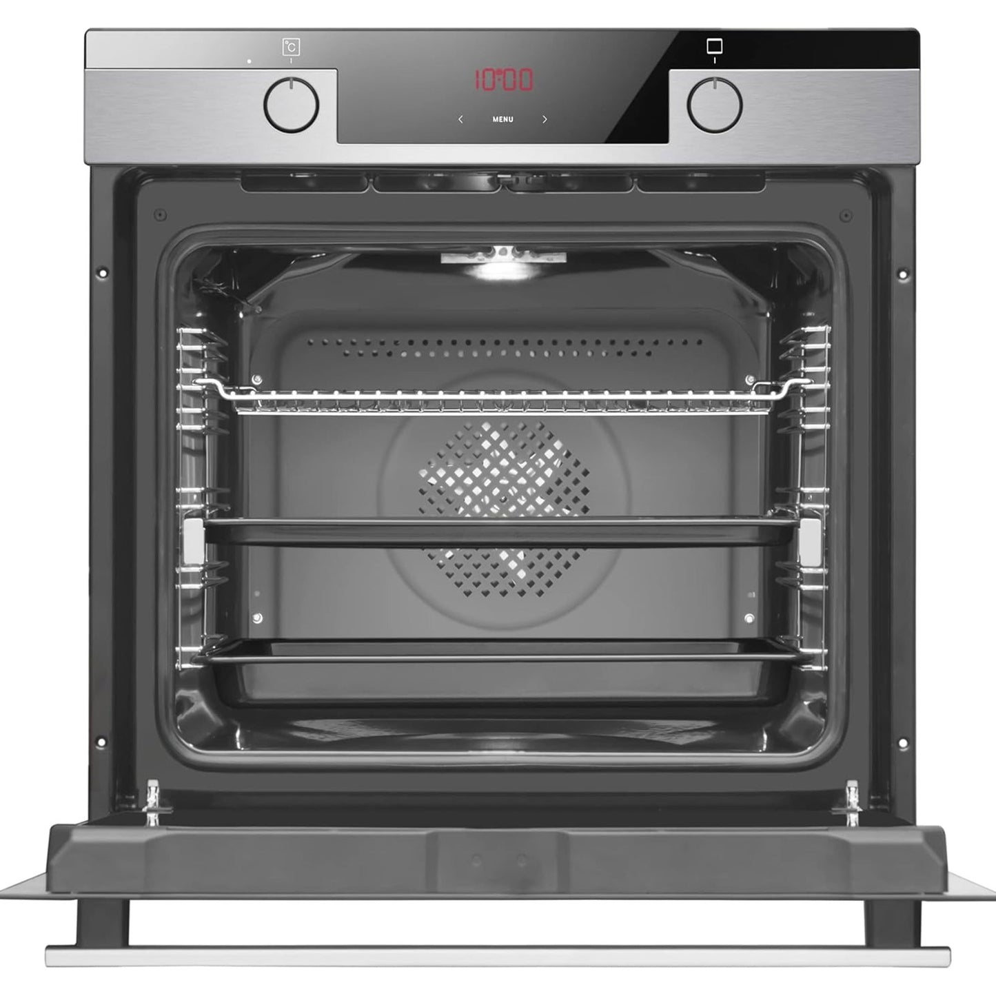 FAGOR Built-in 77 Liter Oven 7-segment control programmer with hot air achieve perfect baking and roasting results on up to three levels simultaneously, OE-450X