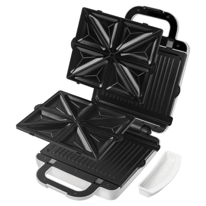 KENWOOD 4 Slots 2-in-1 Sandwich Maker & Grill (180° Open Flat for Using as a Griddle) with 2 Sets of Non Stick Multifunctional Plates for Grilling and Toasted Sandwiches SMP94.A0WH White
