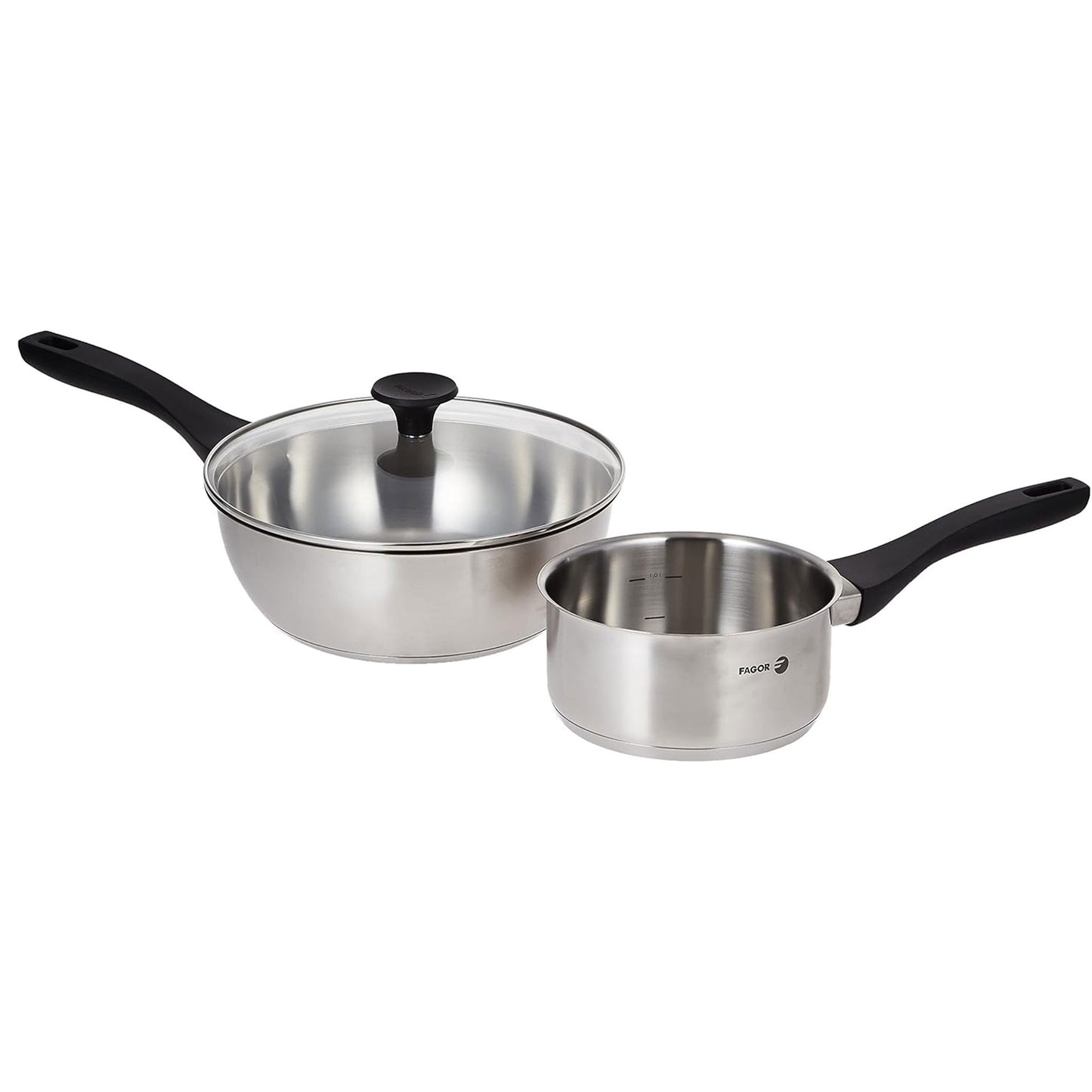 Fagor Premium Stainless Steel Cookware Set Stainless Steel 6-Piece Heavy Duty Cookware Silver 06 pcs