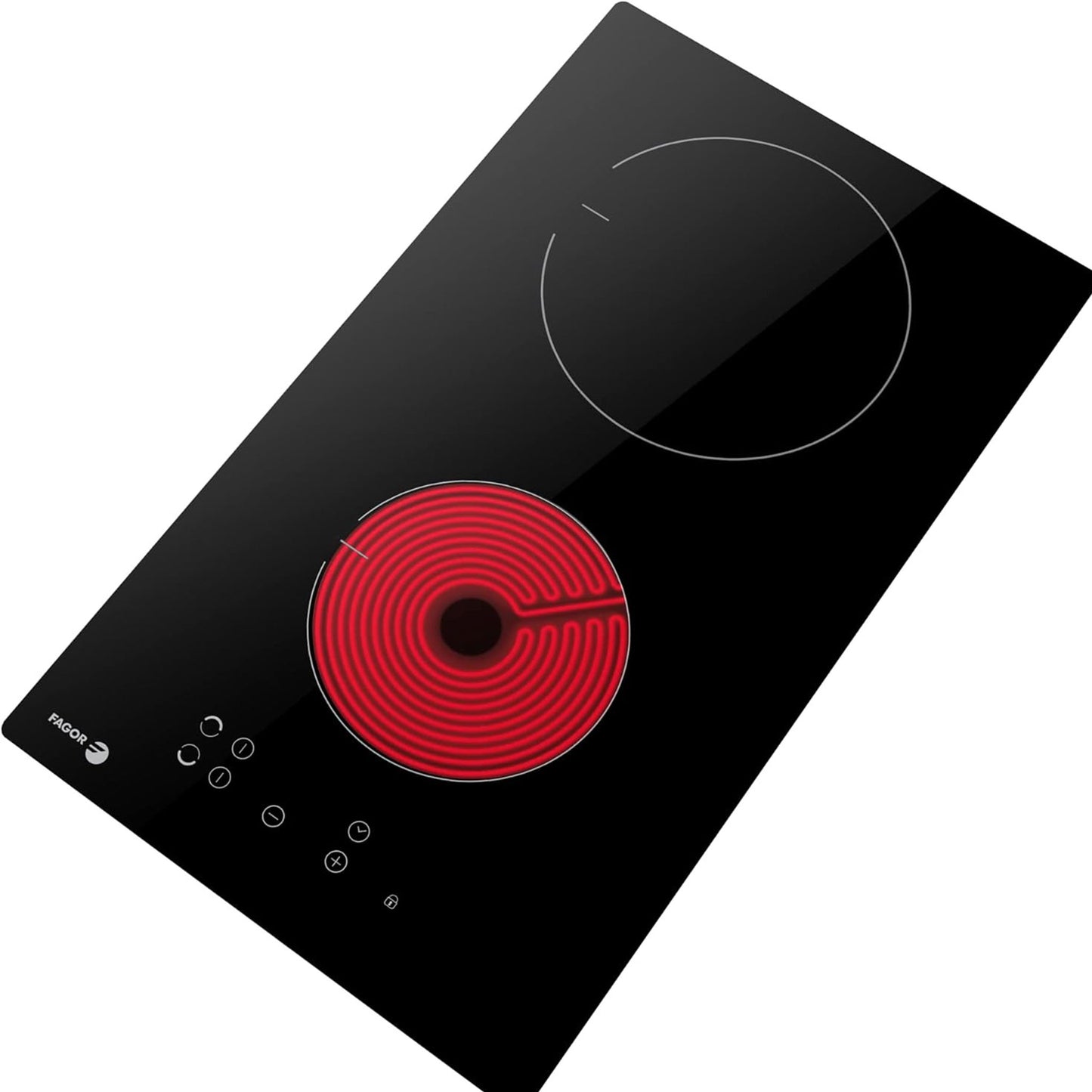 FAGOR Electric Ceramic Hob Cooktop, Built-in Hot Plate Black Glass Cooker Hob with Touch Control, Timer, Child Lock, 30 cm, Made in Poland, HC-306B