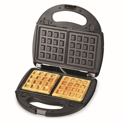 Kenwood Sandwich Maker 3 In 1 Sandwich, Grill/Griddle, Waffle, Dual Plate Press For Toasties, Easy To Use & Clean, Non-Stick Plates, Compact Size Bread Toaster Black/Metal SMM01.A0BK