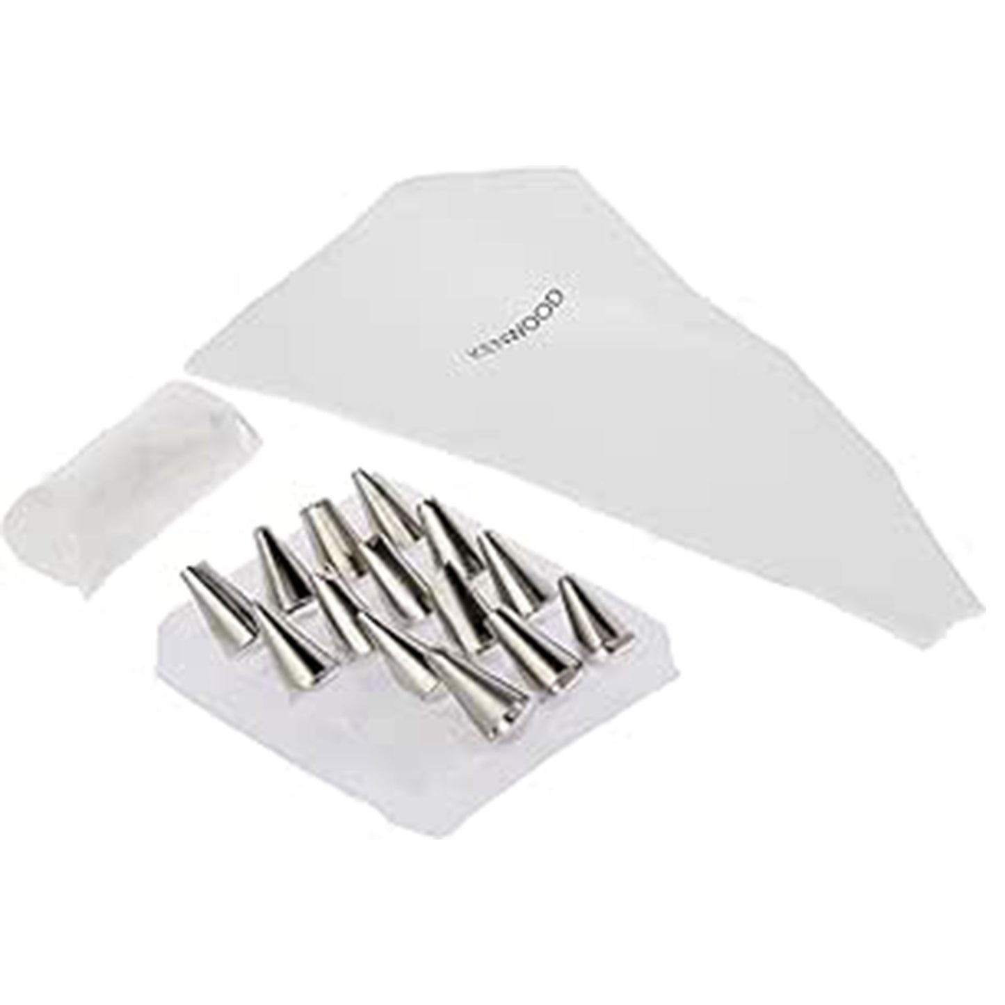 Kenwood KWSD120 – Cake Decorating Piping Bag Set with Stainless Steel Nozzles (14 Designs)