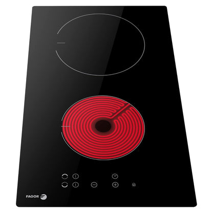 FAGOR Electric Ceramic Hob Cooktop, Built-in Hot Plate Black Glass Cooker Hob with Touch Control, Timer, Child Lock, 30 cm, Made in Poland, HC-306B