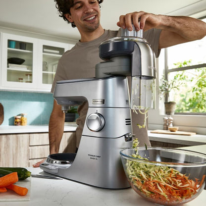 Kenwood AT340 – Food Slicer & Grater Attachment with 7 Stainless Steel Plates | For Chef & Chef XL Kitchen Machines