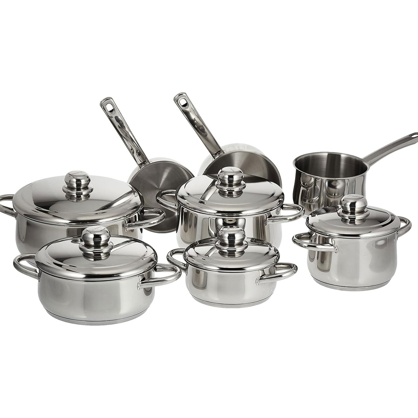 Fagor Stainless Steel 13-Piece Cookware Heavy Duty With Stainless Steel Handle,  Bat Silver 13 Pcs