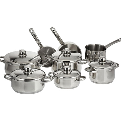 Fagor Stainless Steel 13-Piece Cookware Heavy Duty With Stainless Steel Handle,  Bat Silver 13 Pcs