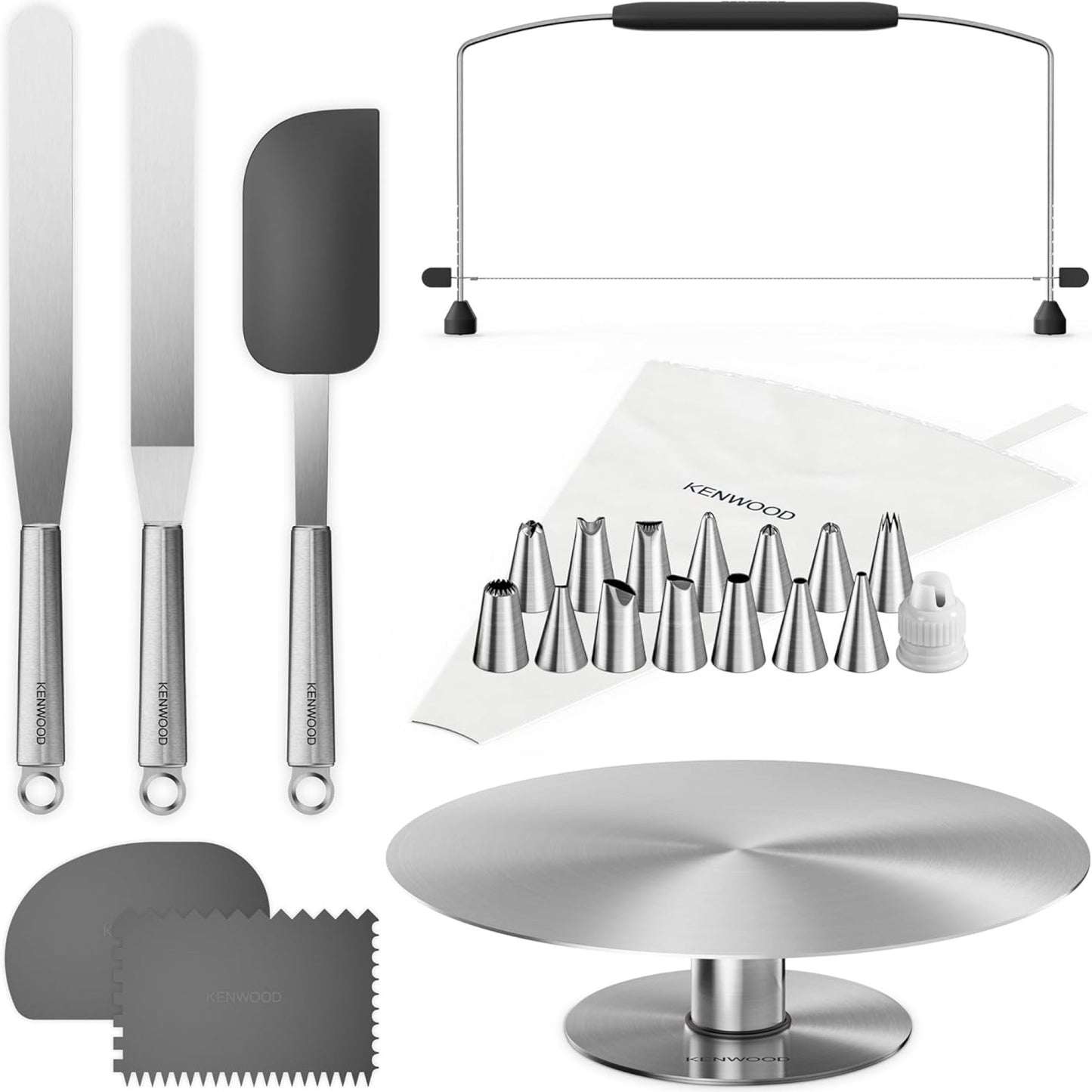 Kenwood Cake Decorating Scrapers KWSD110 – 2-Piece Cake Decorating Scraper Set | Smooth & Textured Icing Finish