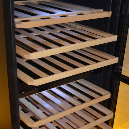 Kenwood Beverage Cooler 43 Bottles Wine Refrigerator With Dual Temperature Zone, Double Glass Door, Blue Light, Smart Control BCW43.000BK Black