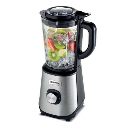 Kenwood Glass Blender 1000W Power Blender Smoothie Blender/Smoothie Maker 1.5L with Grinder Mill, Chopper Mill, Ice Crush Function BLM45.720SS Black/Silver