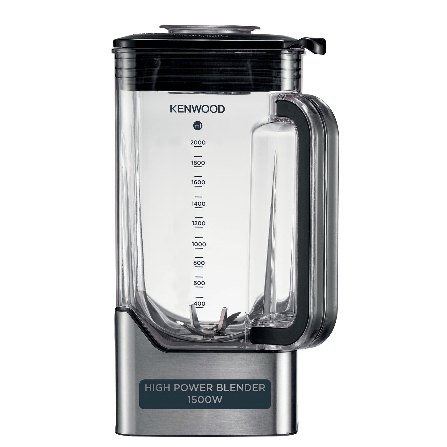 Kenwood Premium Power Blender 1500W Smoothie Blender With 2L Tritan Jar, 500ML Smoothie2Go Bottle & Lid, Blender Tamper/Food Presser, 6 Speed+3 Preset Programs, Ice Crush Function BLM91.640SS Silver