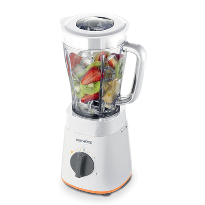 Kenwood Blender 500W Smoothie Blender/Smoothie Maker 1.5L with Grinder Mill, Chopper Mill, Ice Crush Function BLP15.360 Black & White
