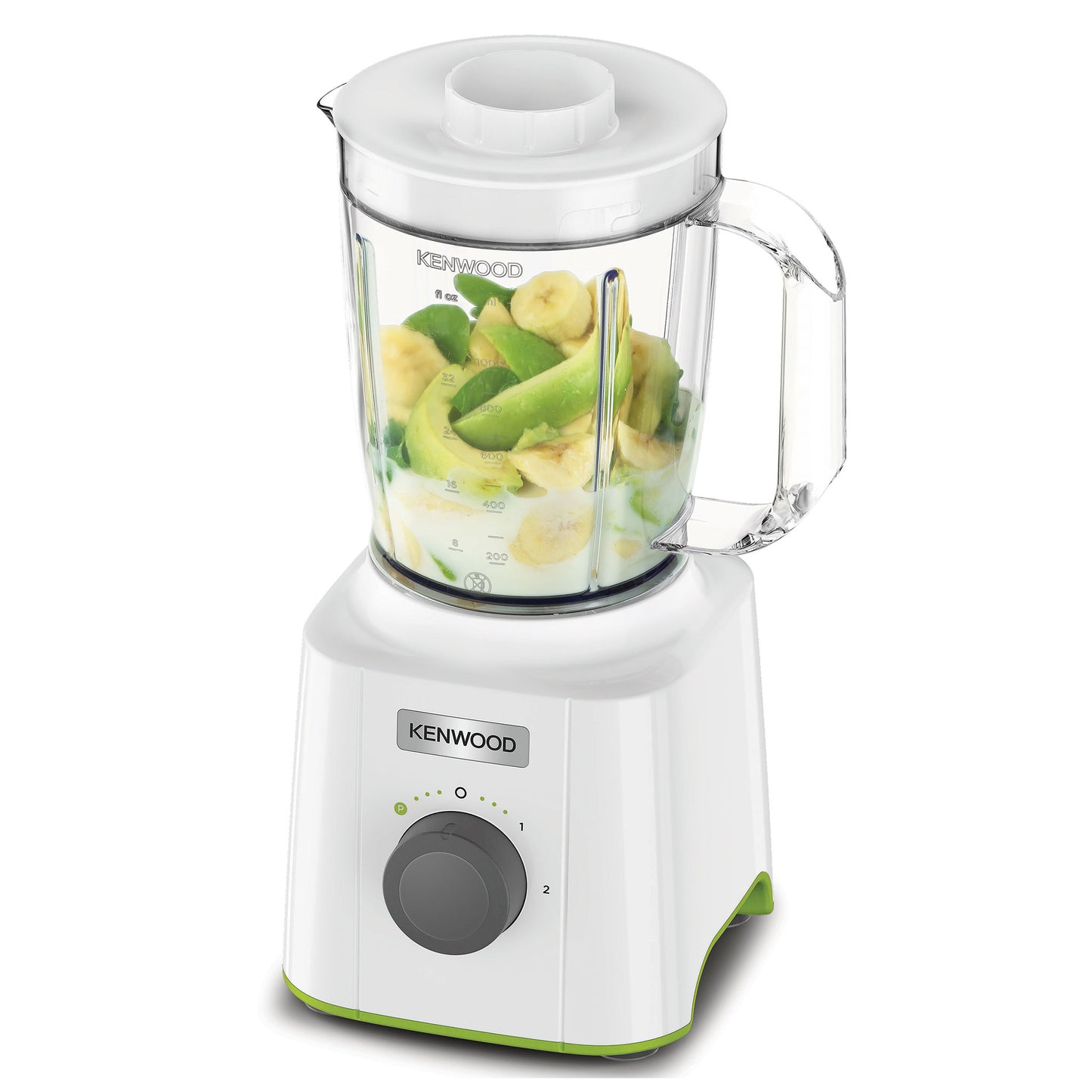 KENWOOD Blender 350W Smoothie Blender/Smoothie Maker Blend-Xtract™ (Effortless and Efficient Blending for Nutritious Blends) 1L with Multi Mill (Grinder/Chopper), Smoothie2Go Bottle BLP31.D0WG White