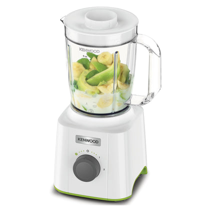KENWOOD Blender 350W Smoothie Blender/Smoothie Maker Blend-Xtract™ (Effortless and Efficient Blending for Nutritious Blends) 1L with Multi Mill (Grinder/Chopper), Smoothie2Go Bottle BLP31.D0WG White