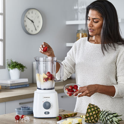 Kenwood Blender 650W Smoothie Blender/Smoothie Maker Blend-X Fresh 1.5L With Extra Blender Jar, Grinder Mill, Grater Mill, Ice Crush Function Blp41.H0Wh White