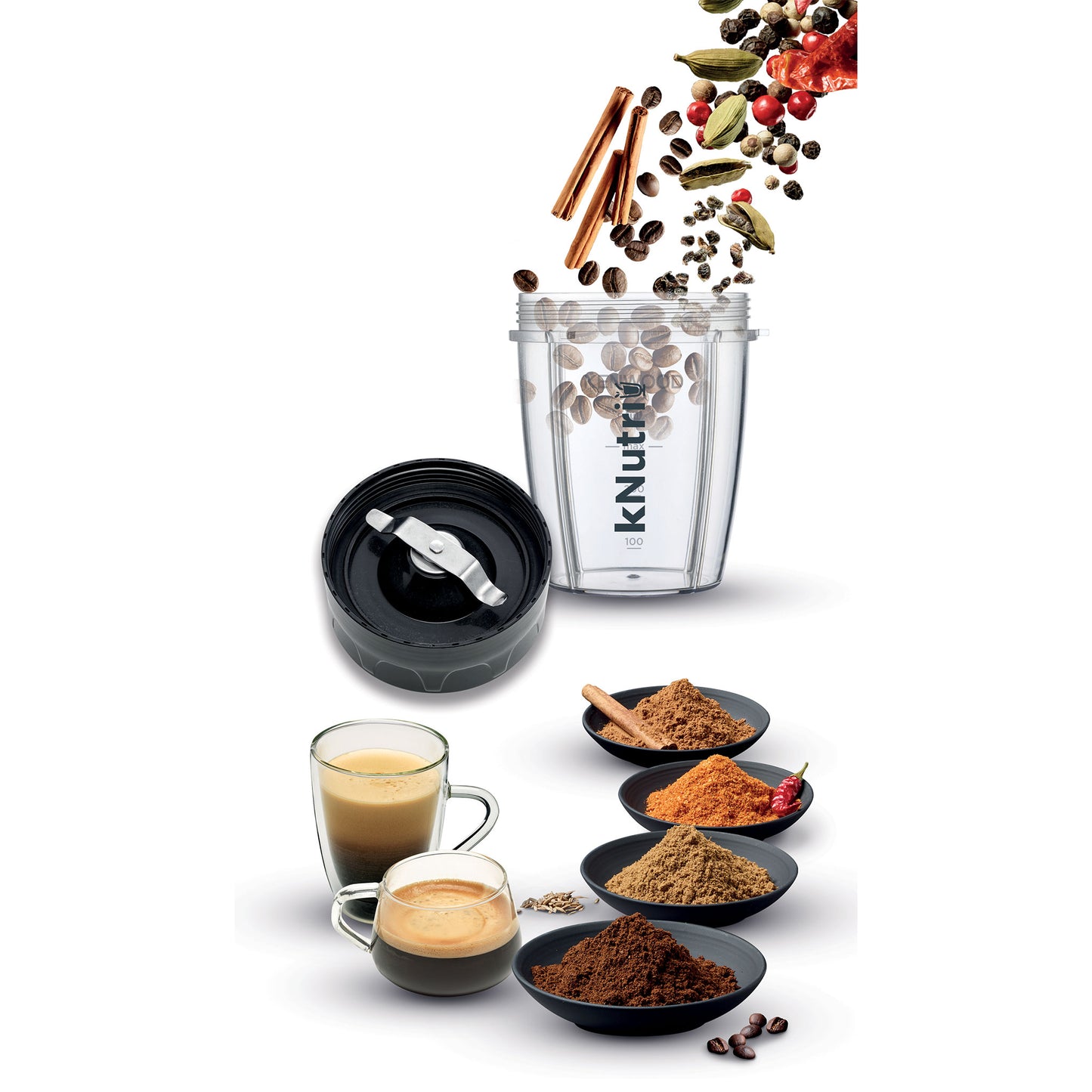 Kenwood Personal Blender 600W Smoothie Blender/Smoothie Maker With 700Ml & 600Ml Tritan Smoothie2Go Bottle And Lid, Ice Crush Function BSP70.180SI Black/Silver