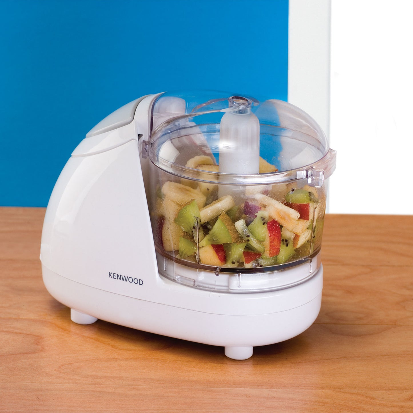 KENWOOD Chopper 300W Electric Food Chopper with 350ml Bowl, Dual Speed, Stainless Steel Blade, New ‘Mayonnaise’ Oil Drip Lid, Compact Design, Rubber Feet, Safety Bowl Interlock CH180A White