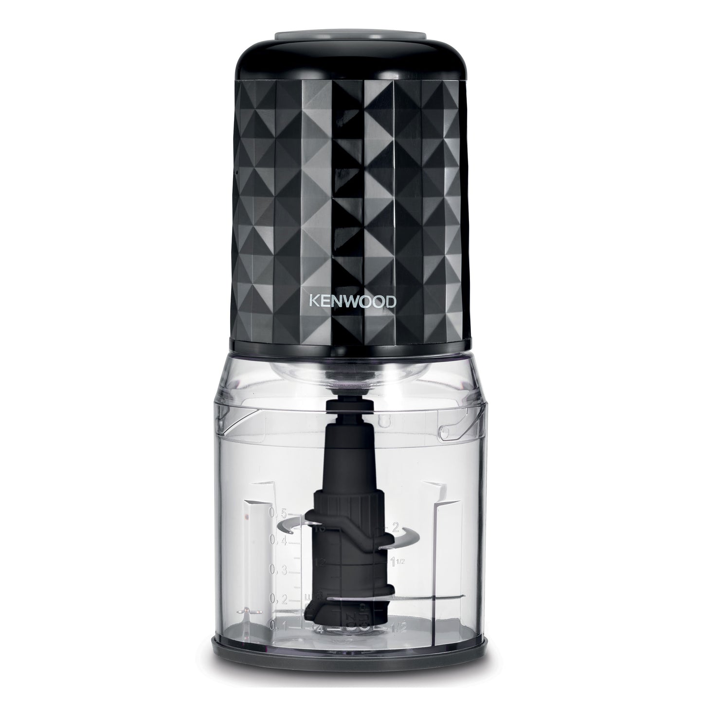 KENWOOD Chopper 400W Electric Food Chopper with 500ml Bowl, Dual Speed, Stainless Steel Quad Blade, Rubber Lid, Ice Crush Function CHP40.000BK Black & CHP40.000WH