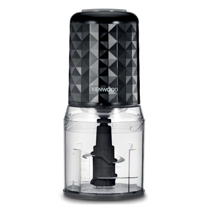 KENWOOD Chopper 400W Electric Food Chopper with 500ml Bowl, Dual Speed, Stainless Steel Quad Blade, Rubber Lid, Ice Crush Function CHP40.000BK Black & CHP40.000WH