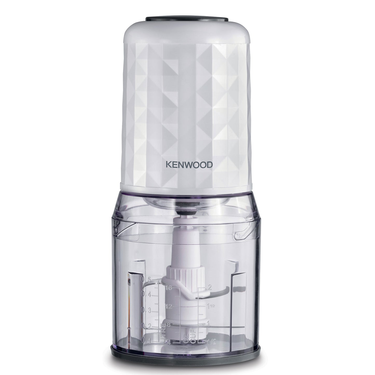 KENWOOD Chopper 400W Electric Food Chopper with 500ml Bowl, Dual Speed, Stainless Steel Quad Blade, Rubber Lid, Ice Crush Function CHP40.000BK Black & CHP40.000WH