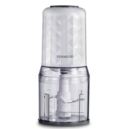 KENWOOD Chopper 400W Electric Food Chopper with 500ml Bowl, Dual Speed, Stainless Steel Quad Blade, Rubber Lid, Ice Crush Function CHP40.000BK Black & CHP40.000WH