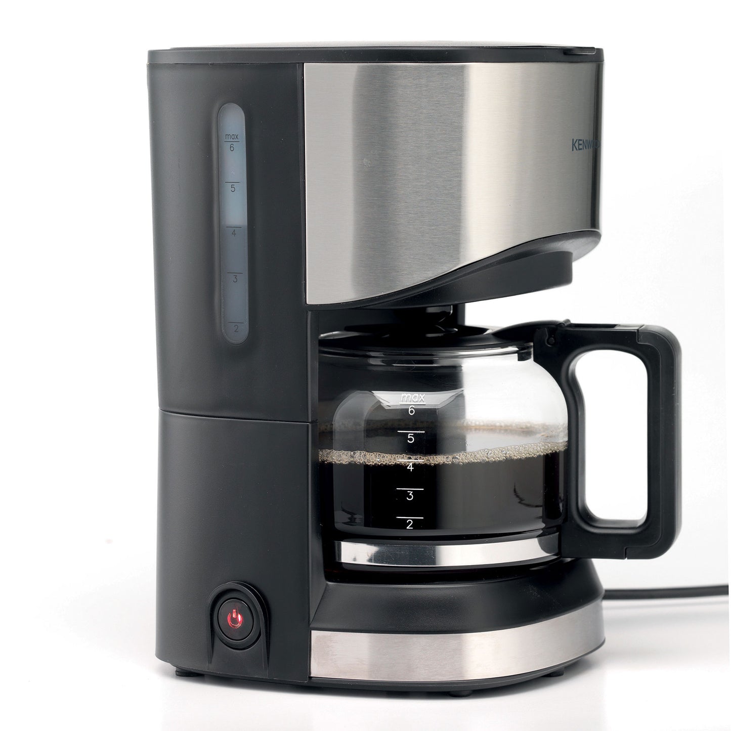 KENWOOD Coffee Machine Up To 6 Cup Coffee Maker for Drip Coffee and Americano 550W 40 Min Auto Shut Off, Reusable Filter, Anti Drip Feature, Warming Plate and Easy to Clean CMM05.000BM Black/Silver