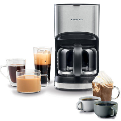 Kenwood Coffee Machine Up To 12 Cup Coffee Maker For Drip Coffee And Americano 900W 40 Min Auto Shut Off, REUSable Filter, Anti Drip Feature, Warming Plate And Easy To Clean Cmm10.000Bm Black/Silver