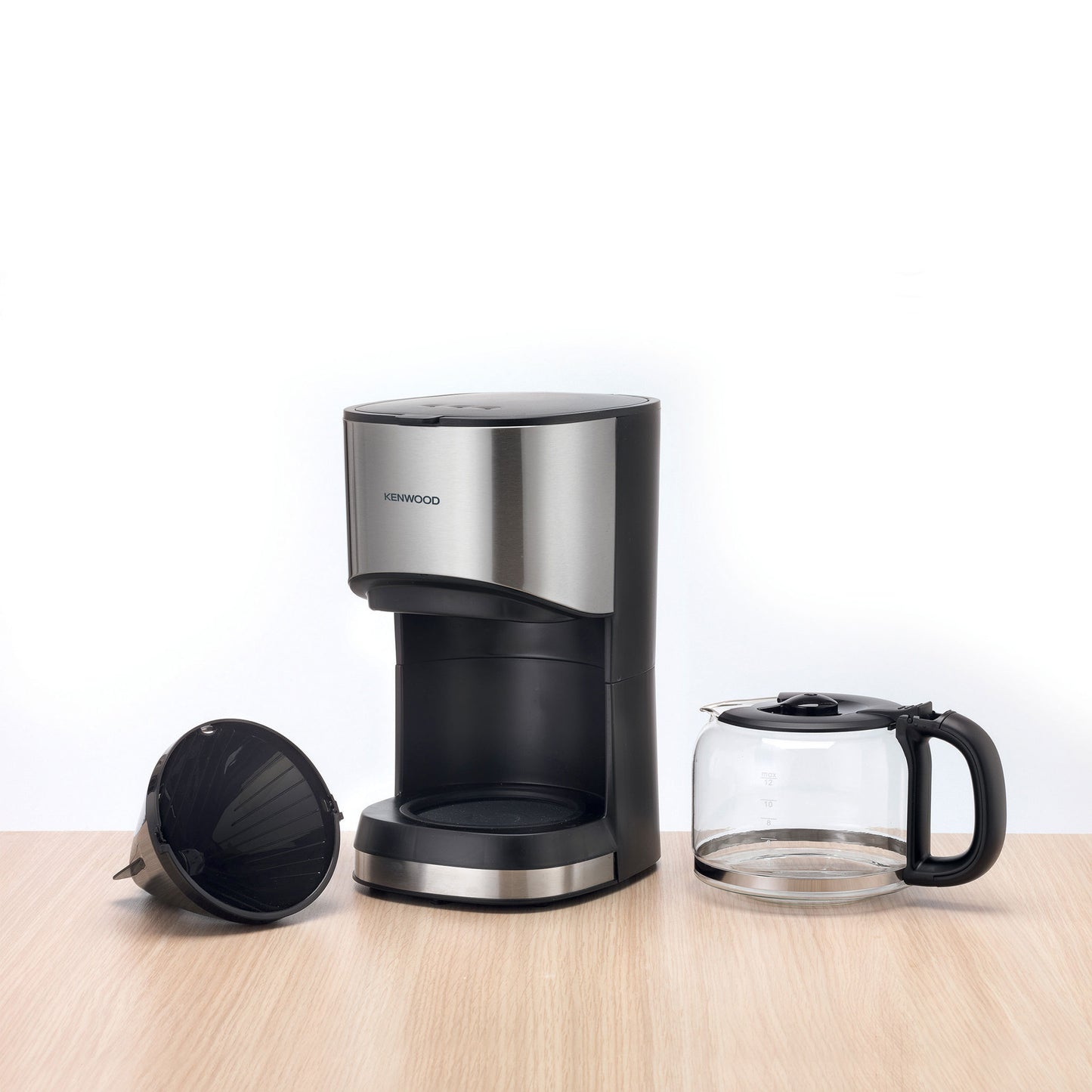 Kenwood Coffee Machine Up To 12 Cup Coffee Maker For Drip Coffee And Americano 900W 40 Min Auto Shut Off, REUSable Filter, Anti Drip Feature, Warming Plate And Easy To Clean Cmm10.000Bm Black/Silver