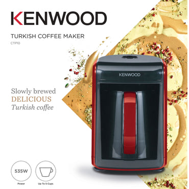 Kenwood Turkish Coffee Maker Up To 5 Cups Turkish Coffee Machine For Slowly Brewed Delicious Turkish Coffee 535W Ctp10.000Br Black/Red