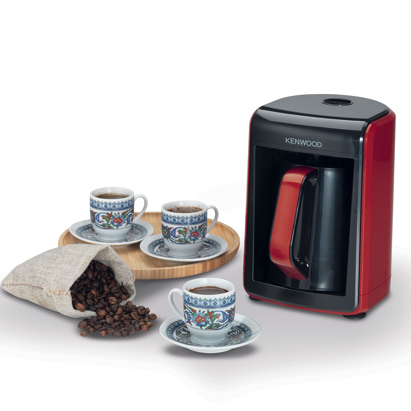 Kenwood Turkish Coffee Maker Up To 5 Cups Turkish Coffee Machine For Slowly Brewed Delicious Turkish Coffee 535W Ctp10.000Br Black/Red