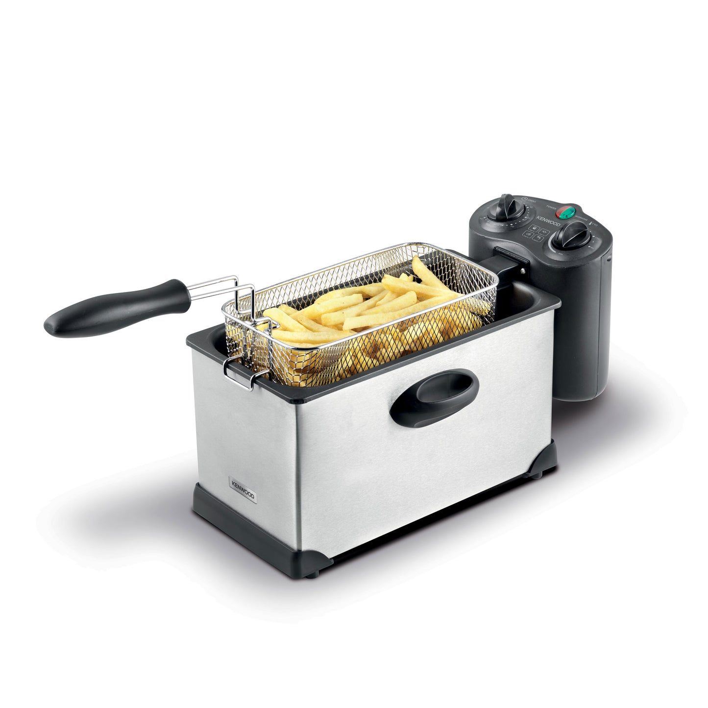 KENWOOD Deep Fryer 3L 2000W with View Window and Stainless Steel Lid for Home, Kitchen and Restaurants DFM50 Silver/Black