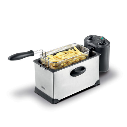 KENWOOD Deep Fryer 3L 2000W with View Window and Stainless Steel Lid for Home, Kitchen and Restaurants DFM50 Silver/Black