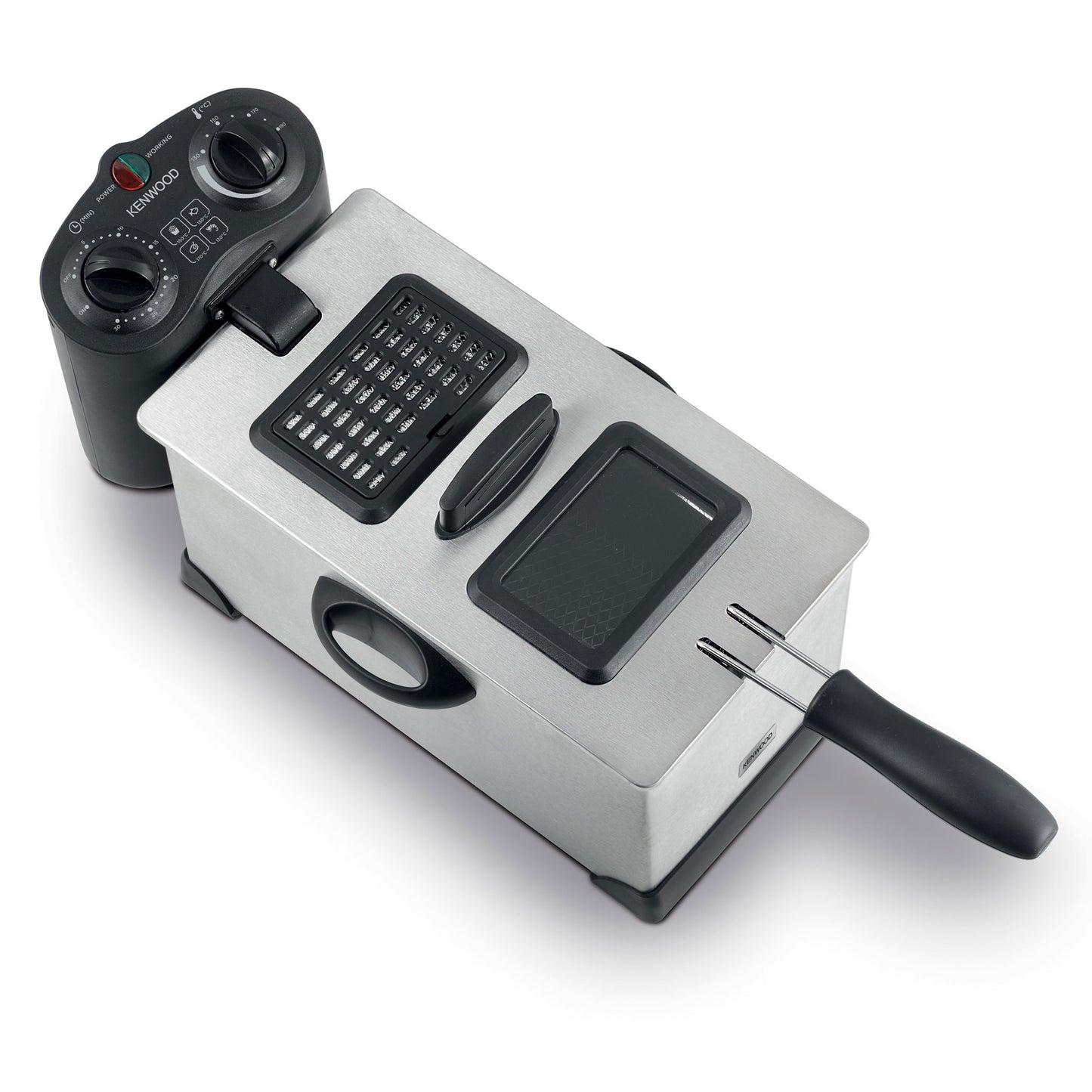 KENWOOD Deep Fryer 3L 2000W with View Window and Stainless Steel Lid for Home, Kitchen and Restaurants DFM50 Silver/Black