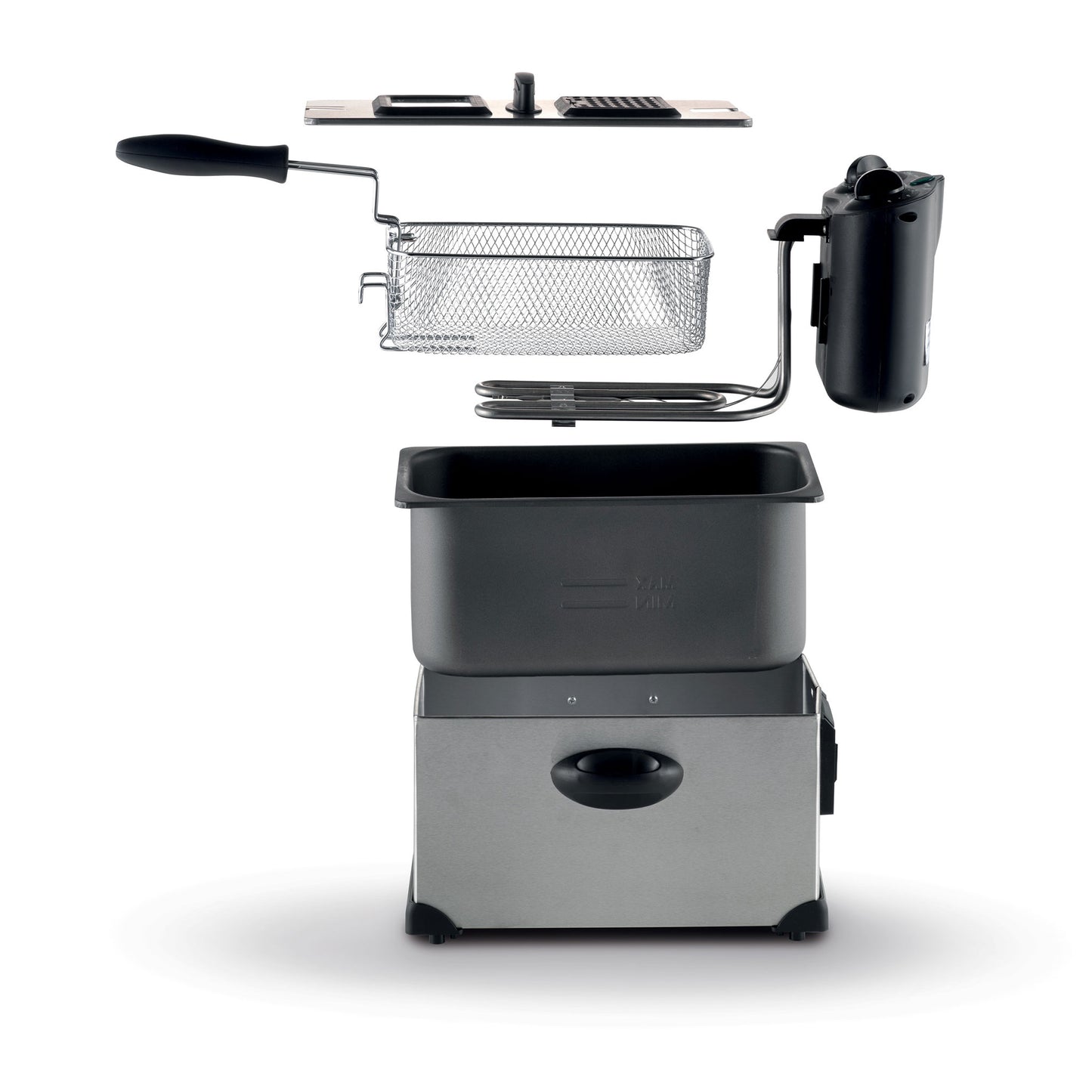 KENWOOD Deep Fryer 3L 2000W with View Window and Stainless Steel Lid for Home, Kitchen and Restaurants DFM50 Silver/Black