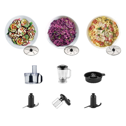 Kenwood Food Processor 800W Multi-Functional With 3 Stainless Steel Disks, Blender, Dual Metal Whisk, Dough Maker, Citrus Juicer FDM301SS Silver