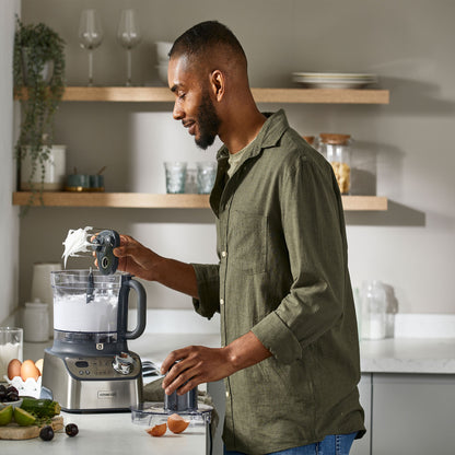 Kenwood Food Processor 1000W With Blender, Grinder Mill, Dual Metal Whisk, Dough Maker, Citrus Juicer, Express Serve/Salad Kitchen Scale/Weighing Tray FDM71.690SS Silver