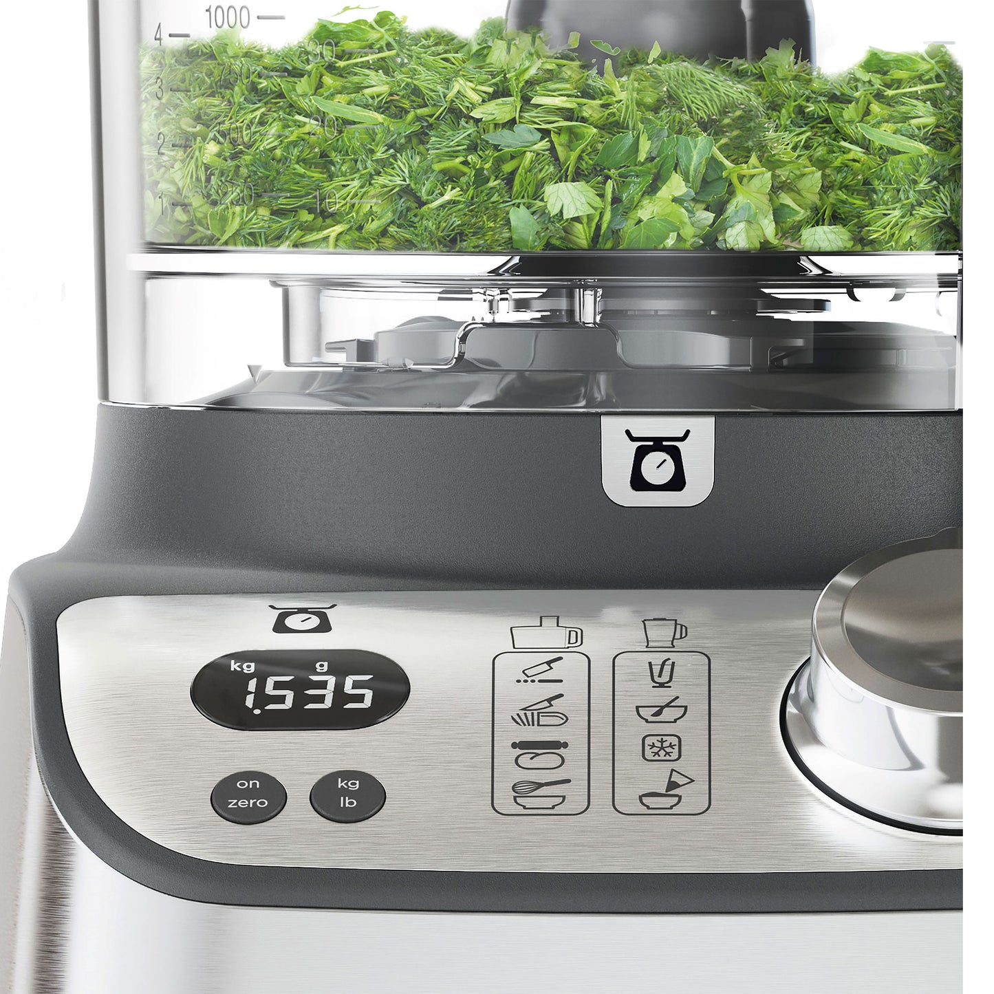 Kenwood Food Processor 1000W With Blender, Grinder Mill, Dual Metal Whisk, Dough Maker, Citrus Juicer, Express Serve/Salad Kitchen Scale/Weighing Tray FDM71.690SS Silver