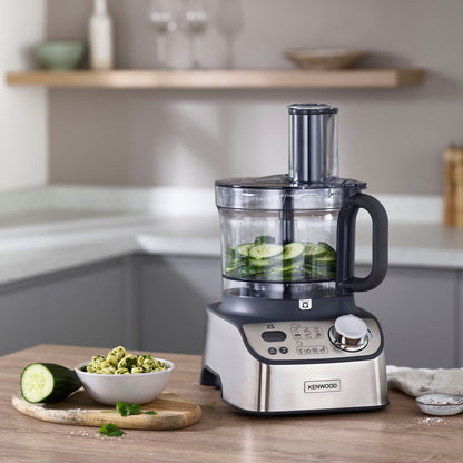 Kenwood Food Processor 1000W With Blender, Grinder Mill, Dual Metal Whisk, Dough Maker, Citrus Juicer, Express Serve/Salad Kitchen Scale/Weighing Tray FDM71.690SS Silver