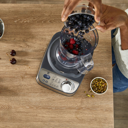 Kenwood Food Processor 1000W With Blender, Grinder Mill, Dual Metal Whisk, Dough Maker, Citrus Juicer, Express Serve/Salad Kitchen Scale/Weighing Tray FDM71.690SS Silver