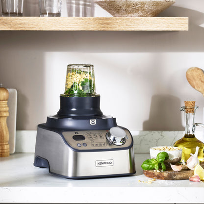 Kenwood Food Processor 1000W With Glass Blender, Glass Mill, Juicer Extractror, Dual Metal Whisk, Dough Maker, Citrus Juicer, Express Serve/Salad Maker, Kitchen Scale/Weighing Tray Fdm71.980Ss Silver