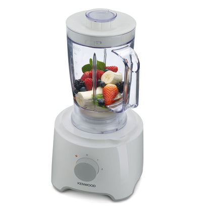 Kenwood Food Processor 800W Multi-Functional With Reversible Stainless Steel Disk, Blender, Whisk Fdp301Wh White