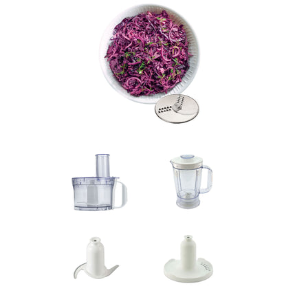 Kenwood Food Processor 800W Multi-Functional With Reversible Stainless Steel Disk, Blender, Whisk Fdp301Wh White